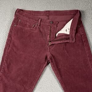 Levi's 511 Slim Sit Corduroy Pants Men's 36x32 Maroon Causal Streetwear